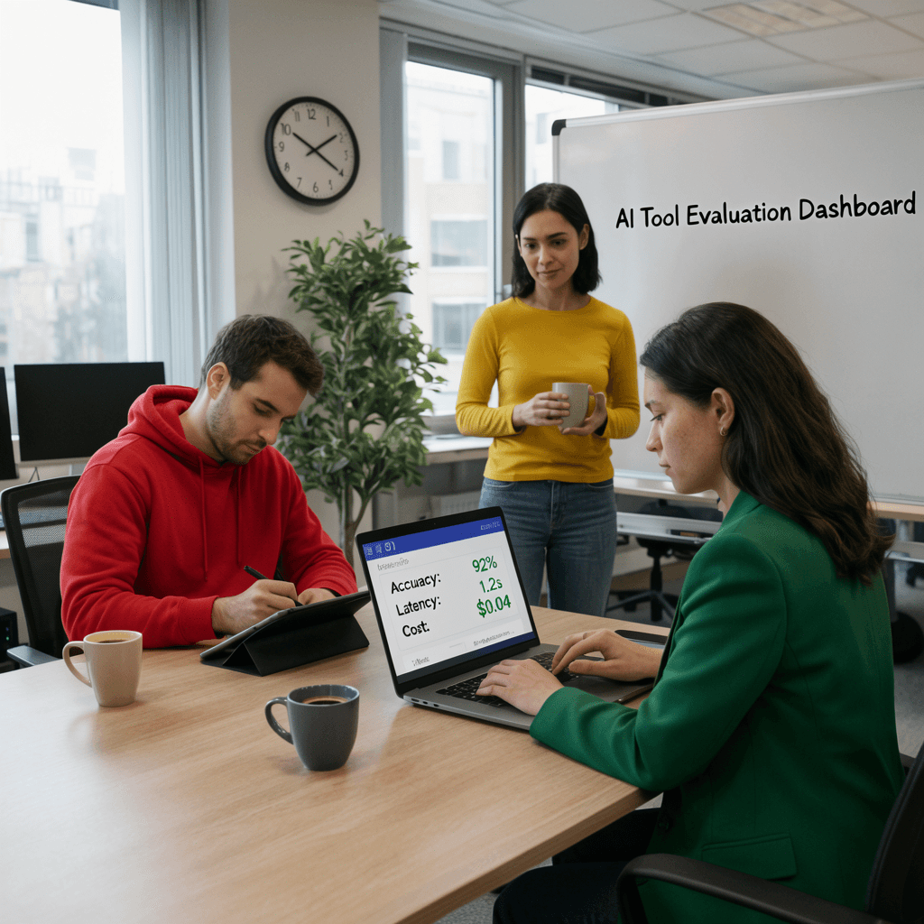 Krea text to image prompt accuracy test result — AI research office scene