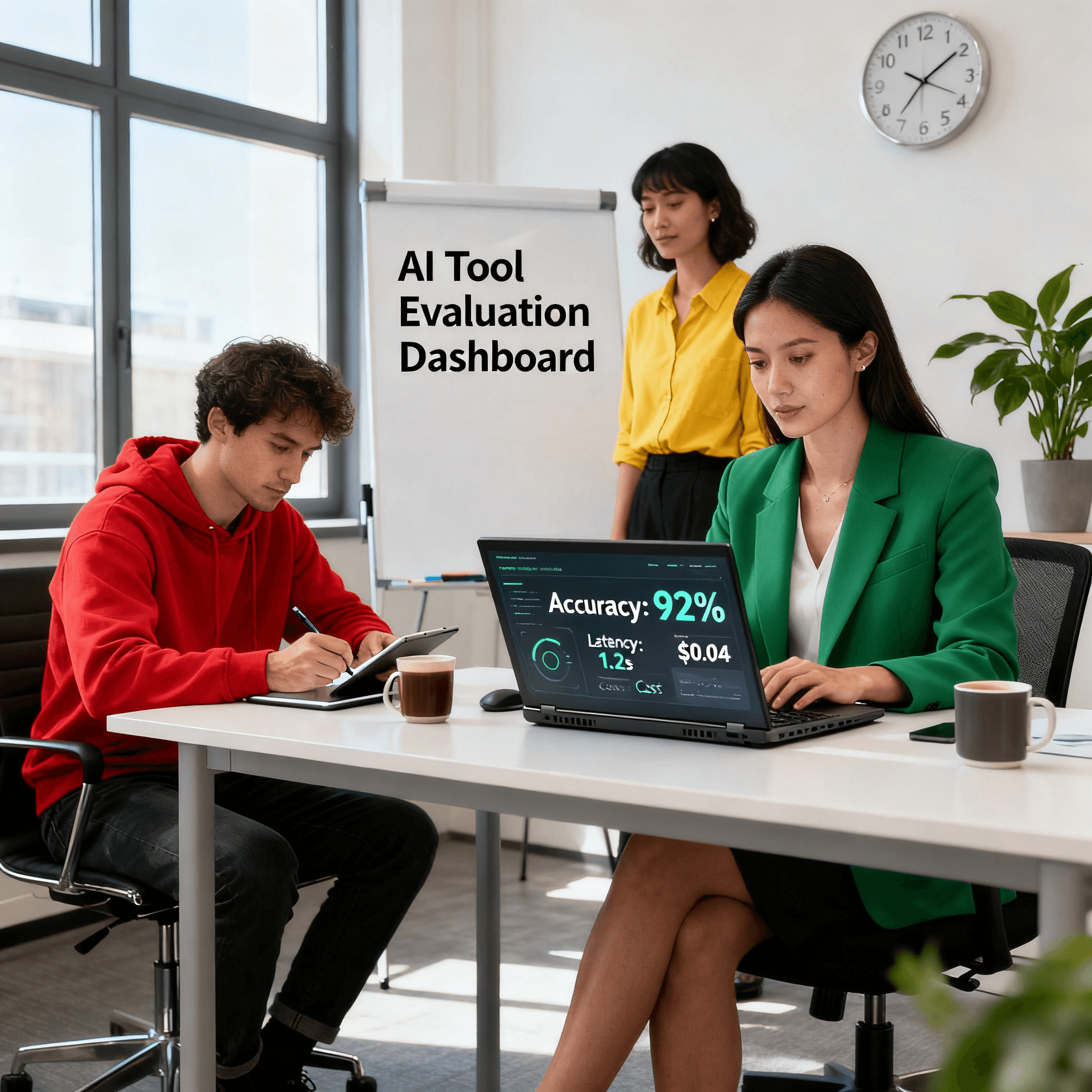 OpenART AI text to image prompt accuracy test result — AI research office scene