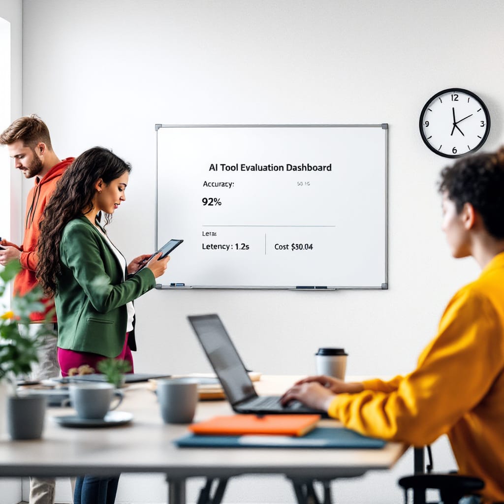 Photoroom text to image prompt accuracy test result — AI research office scene