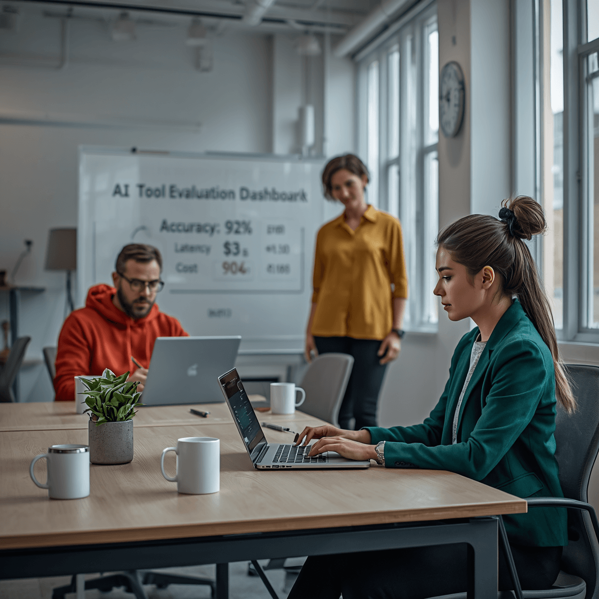 Canva text to image prompt accuracy test result — AI research office scene