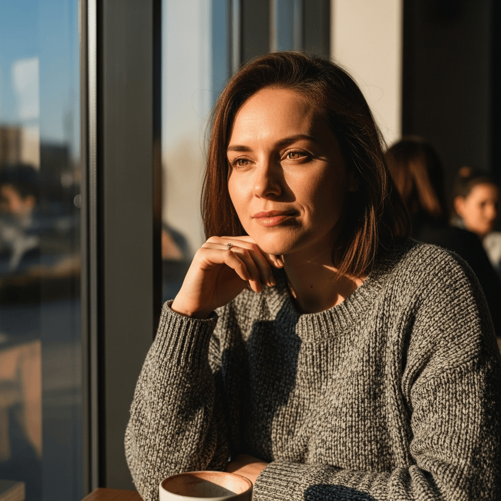 Imagen 4.0 photorealistic café portrait — most camera-like DSLR realism