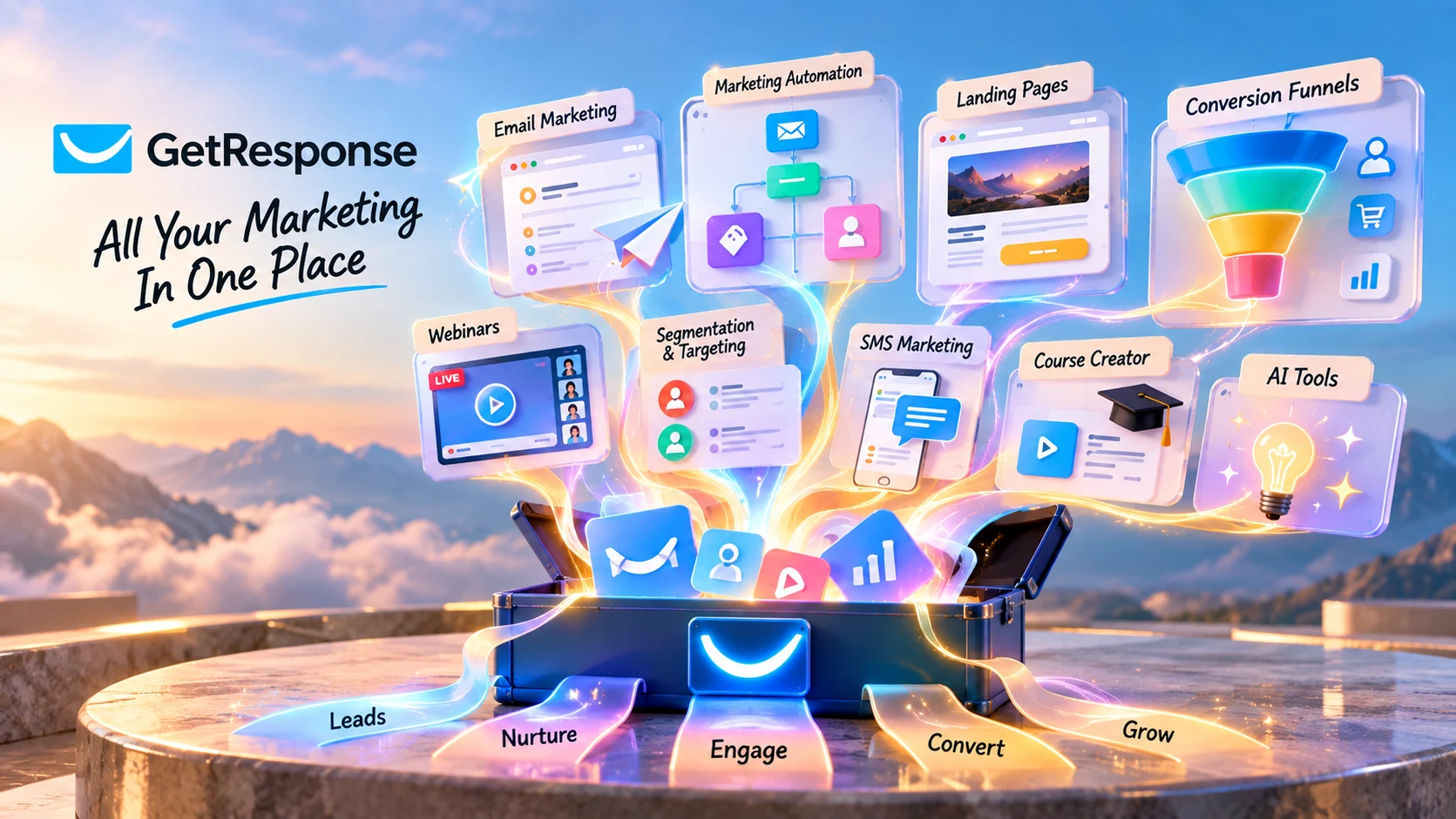 GetResponse: centralized marketing automation connecting email, funnels, webinars, and lead scoring in one workflow system
