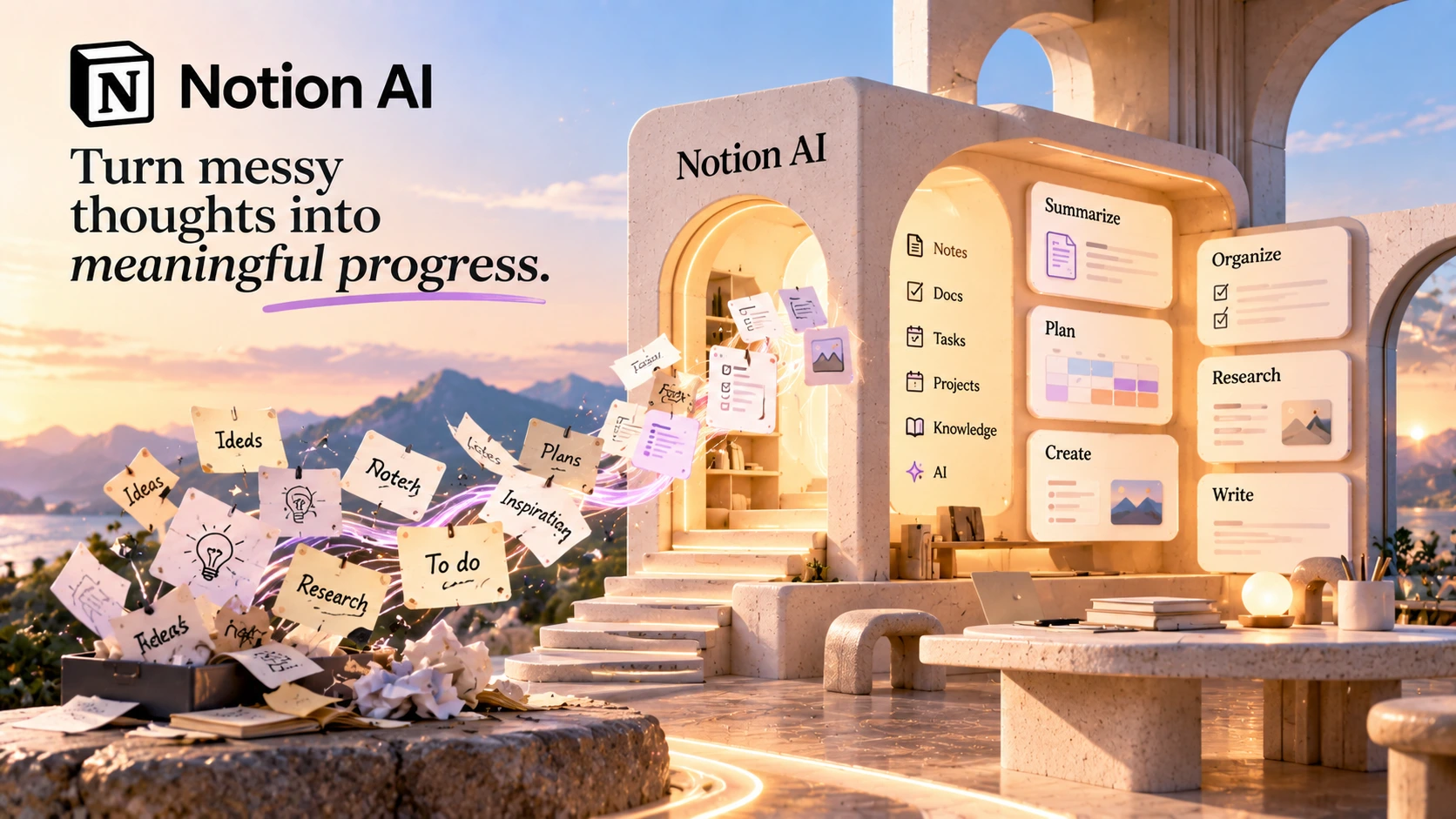 Notion AI: AI agents, enterprise search, meeting notes, and writing tools built into the Notion workspace