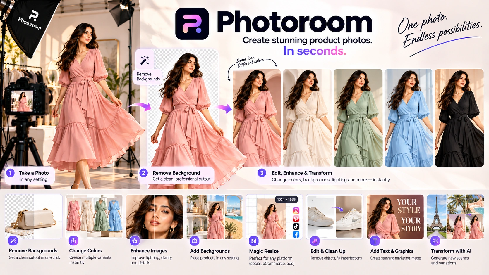 Photoroom AI photo studio for e-commerce product photography