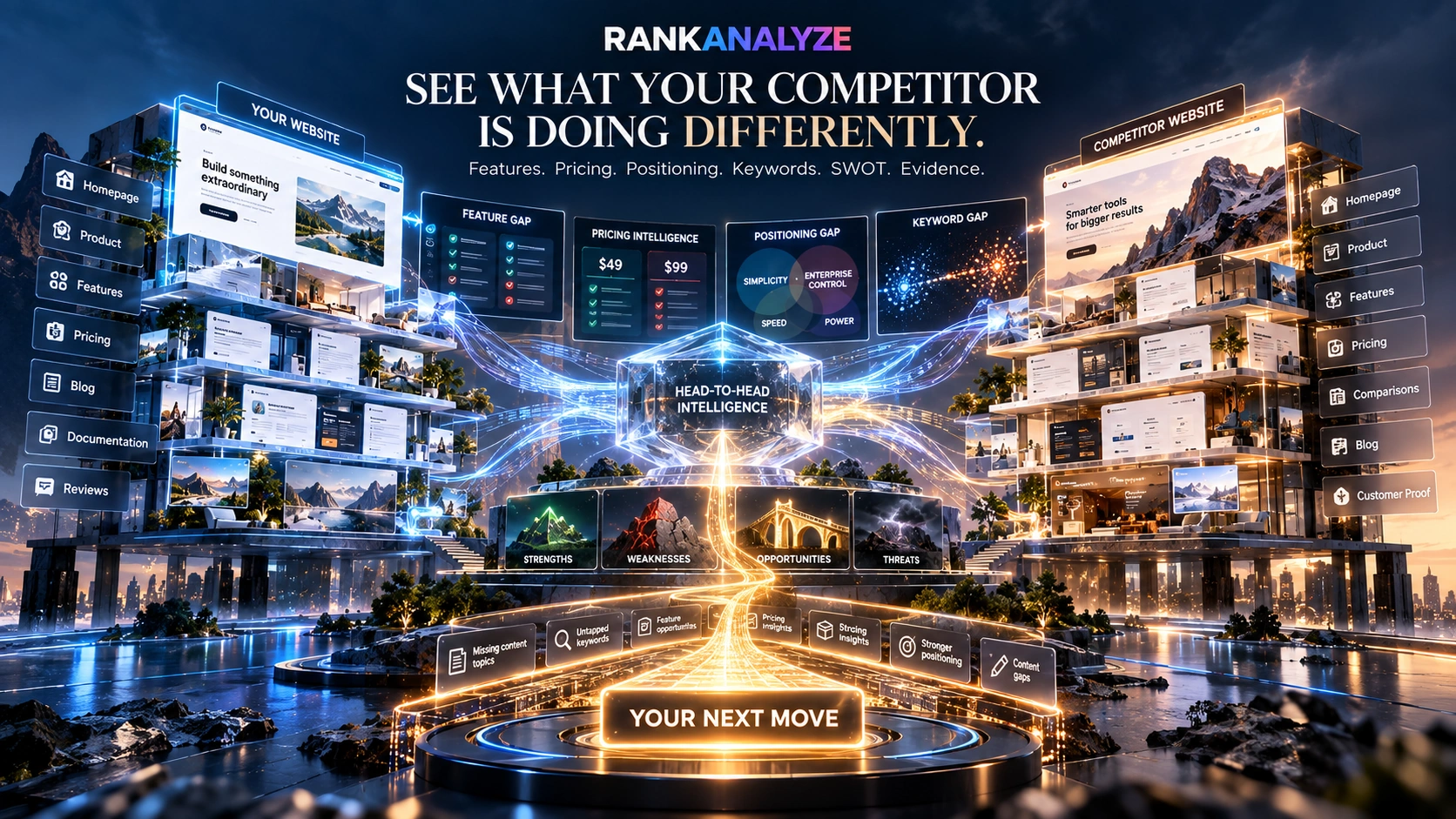 RankAnalyze Head-to-Head competitor analysis tool