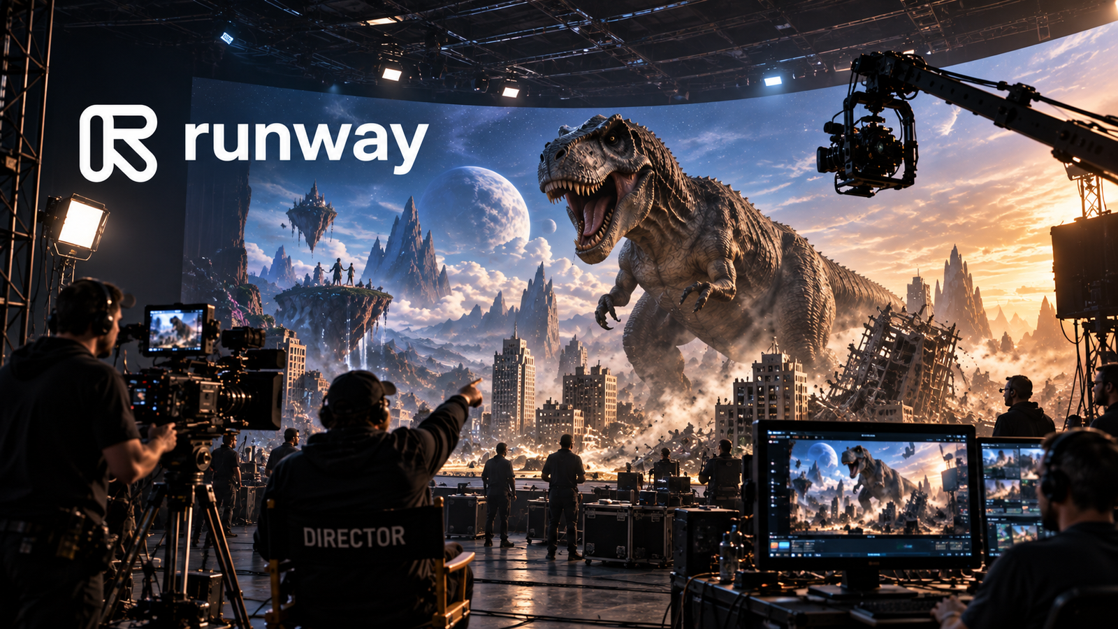 Runway AI on a virtual production set