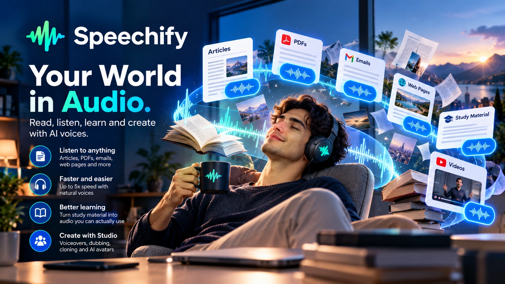 Speechify reading app and Speechify Studio voice creation platform: text-to-speech, voice cloning, AI dubbing, and avatar video in one company