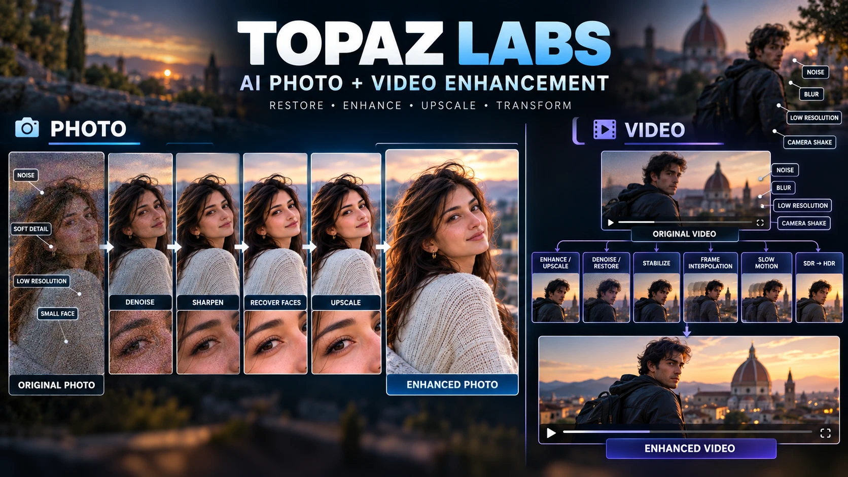Topaz Photo - AI photo restoration, denoising, face recovery, and upscaling software